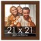 Square Simple Brown Picture Frame - UV Acrylic, Foam Board Backing, Hanging Hardware